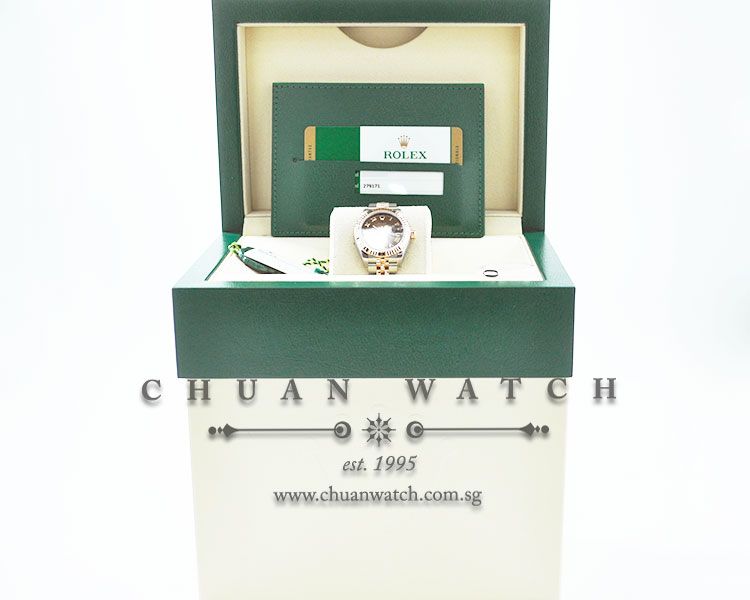 Rolex Lady-DateJust 28 279171 Chocolate Sunburst Roman - Image 5