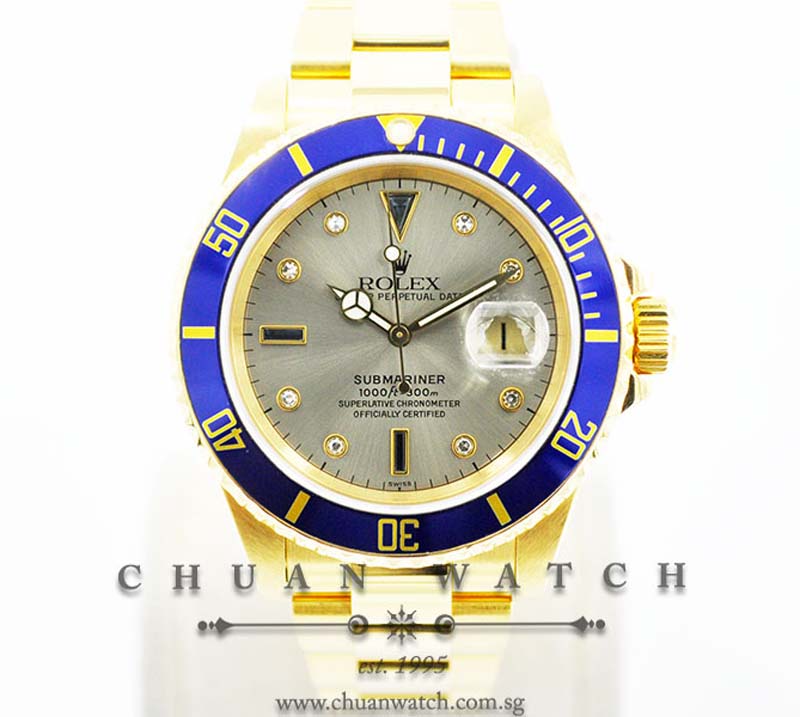 Rolex Submariner Date 16618 Slate Serti - Discontinued