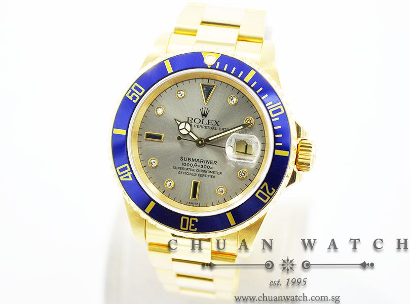 Rolex Submariner Date 16618 Slate Serti - Discontinued - Image 2
