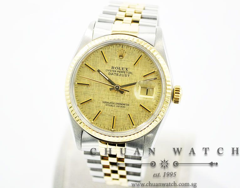 Rolex Vintage Gents DateJust 36mm 16013 Champagne Linen Baton - Discontinued - Image 2