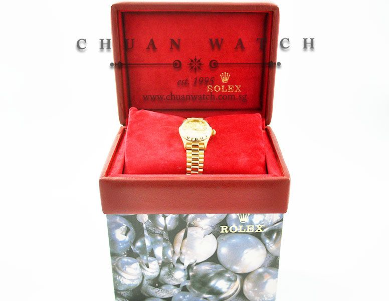 Rolex Ladies DateJust President 26mm 69178 Champagne Sunburst Diamonds - Discontinued - Image 5