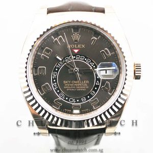 Rolex Annual Calendar GMT Sky-Dweller Rose Gold 42mm 326135 Chocolate Sunburst Arabic