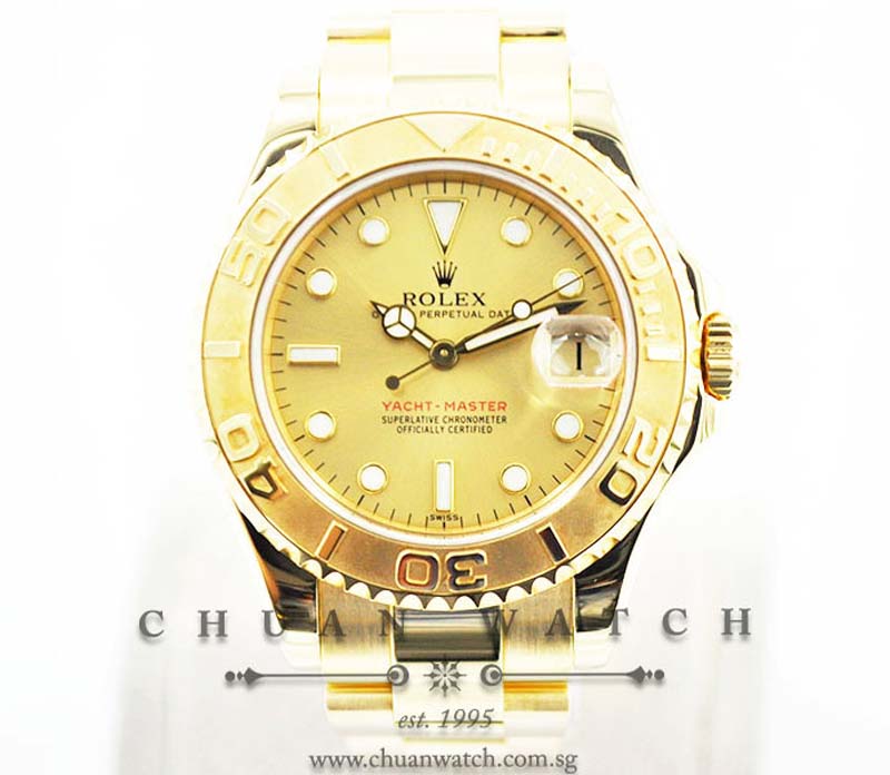 Rolex Midsize Yacht-Master 35mm 68628 Champagne Sunburst Index - Discontinued