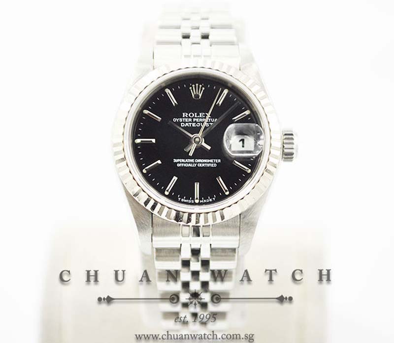 Rolex Ladies DateJust 26mm 79174 Black Sunburst Index - Discontinued