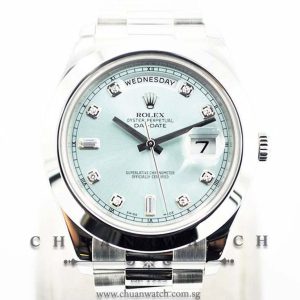 Rolex Day-Date II President 41mm 218206 Ice Blue Sunburst Diamonds - Discontinued