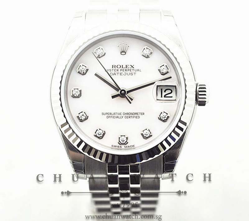 Rolex Boys DateJust 31mm 178274 Pink MOP Diamonds
