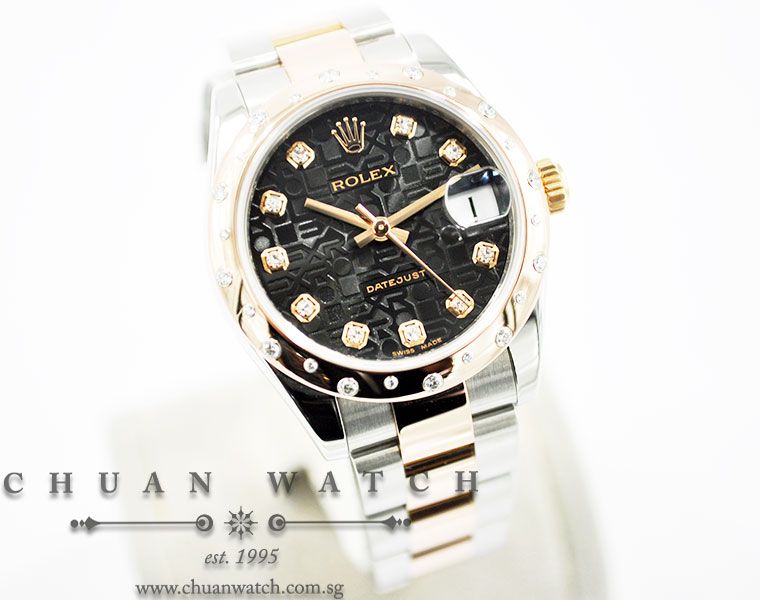 Rolex Boys DateJust 31mm 178341 Black Jubilee Diamonds - Image 3