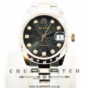 Rolex Boys DateJust 31mm 178341 Black Jubilee Diamonds