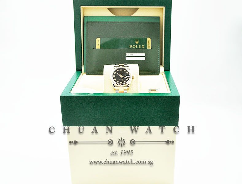 Rolex Boys DateJust 31mm 178341 Black Jubilee Diamonds - Image 5