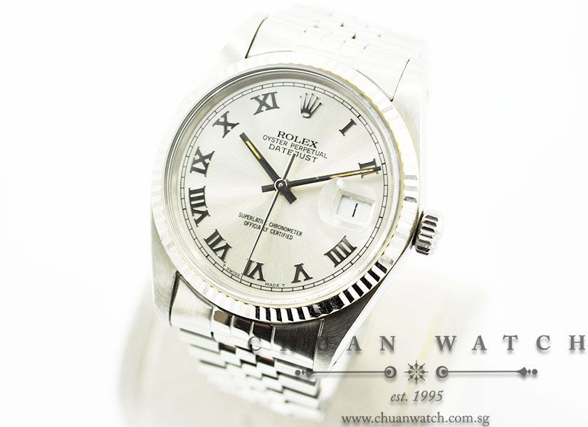 Rolex Vintage Gents DateJust 36mm 16014 Silver Sunburst Roman - Discontinued - Image 2