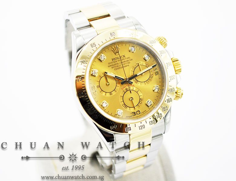 Rolex Cosmograph Daytona Two-Tone 116523 Champagne Sunburst Diamonds - Discontinued Reference - Image 3