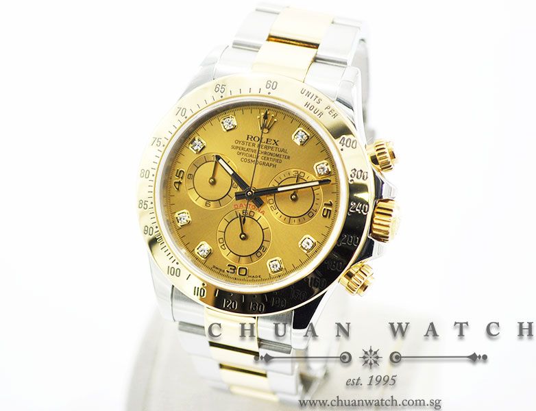 Rolex Cosmograph Daytona Two-Tone 116523 Champagne Sunburst Diamonds - Discontinued Reference - Image 2
