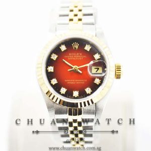 Rolex Ladies DateJust 26mm 69173 Red Vignette Diamonds - Discontinued