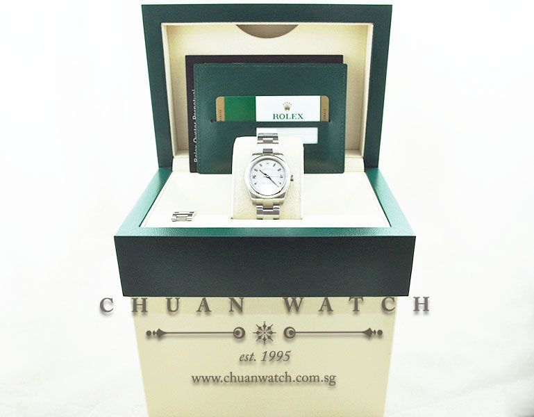 Rolex Boys Oyster Perpetual No-Date 31mm 177200 Silver Sunburst 3.6.9 Pink Baton - Image 5