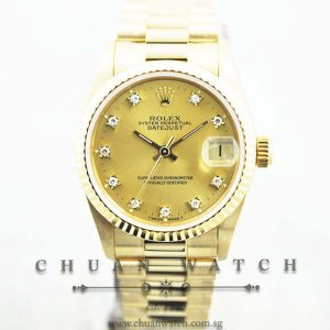 Rolex Boys DateJust President 31mm 68278 Champagne Sunburst Diamonds - Discontinued
