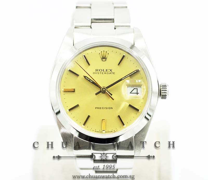 Rolex Vintage Oysterdate Precision 34mm 6694 Champagne Sunburst Index - Discontinued
