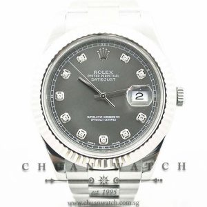 Rolex DateJust II 116334 Dark Rhodium Sunburst Diamonds - Discontinued