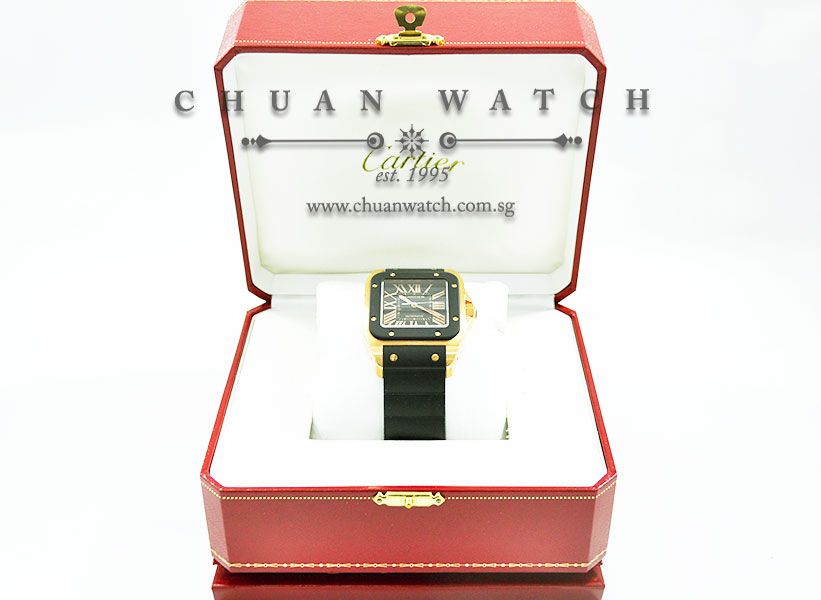 Cartier Santos 100 XL Rose Gold Rubber Clad W20124U2 - Discontinued - Image 5