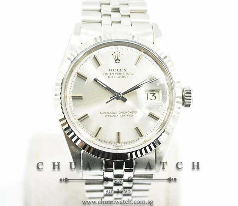Rolex Vintage Gents DateJust 36mm 1601-4 Silver Sunburst Index - Discontinued