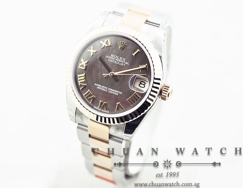 Rolex Boys DateJust 31mm 178271 Black MOP Roman - Image 2