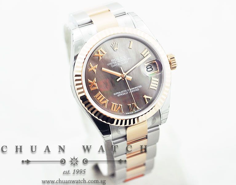 Rolex Boys DateJust 31mm 178271 Black MOP Roman - Image 3