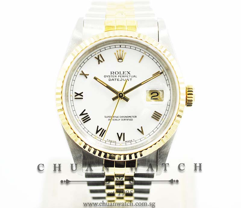 Rolex Gents DateJust 36mm 16233 White Roman - Discontinued