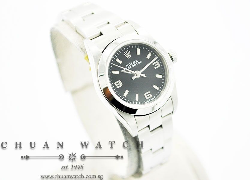 Rolex Ladies Oyster Perpetual No-Date 24mm 76080 Black Index Arabic - Discontinued - Image 3