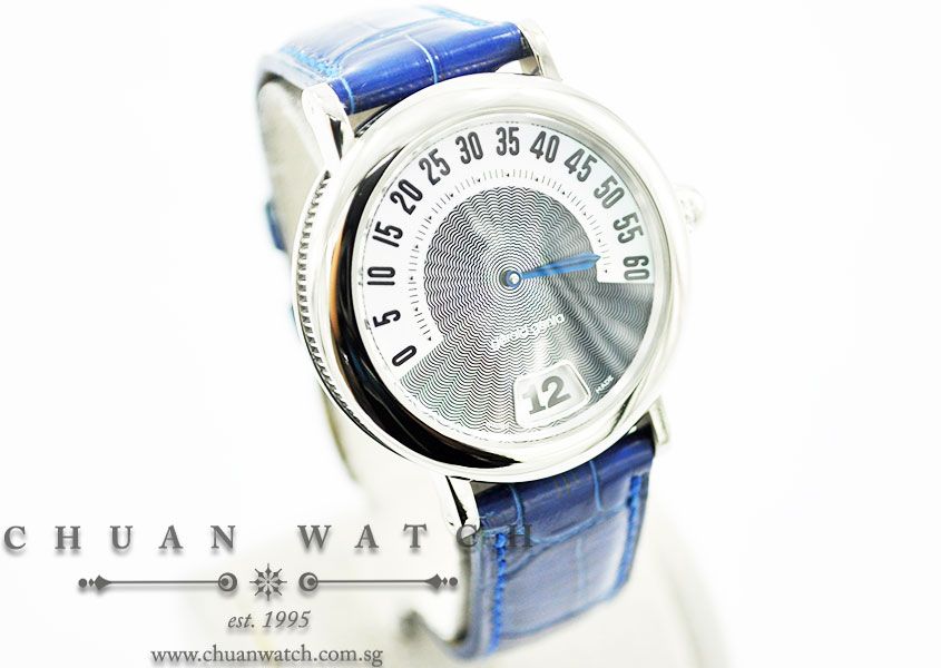 Gerald Genta Retro Classic Jump Hour White Gold 36mm G3634.7 - Discontinued - Image 3