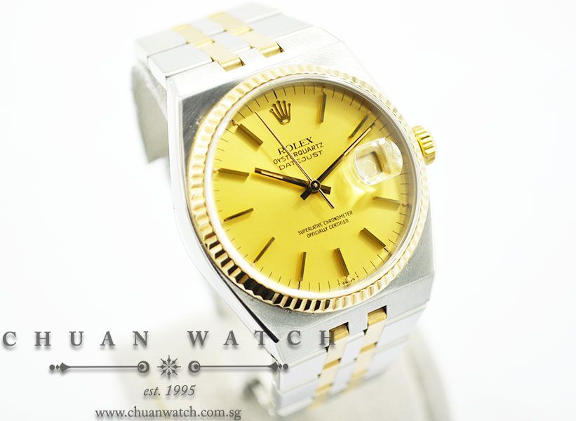 Rolex Vintage Gents OysterQuartz DateJust 36mm 17013 Champagne Sunburst Index - Discontinued - Image 3