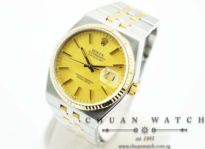 Rolex Vintage Gents OysterQuartz DateJust 36mm 17013 Champagne Sunburst Index - Discontinued - Image 2