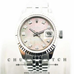 Rolex Ladies DateJust 26mm 179174 Black MOP Diamonds - Discontinued