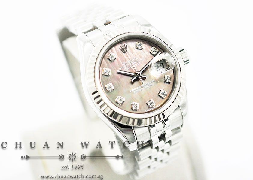 Rolex Ladies DateJust 26mm 179174 Black MOP Diamonds - Discontinued - Image 3