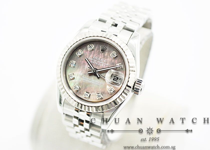 Rolex Ladies DateJust 26mm 179174 Black MOP Diamonds - Discontinued - Image 2