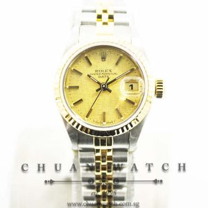 Rolex Ladies DateJust 26mm 69173 Champagne Linen Index - Discontinued
