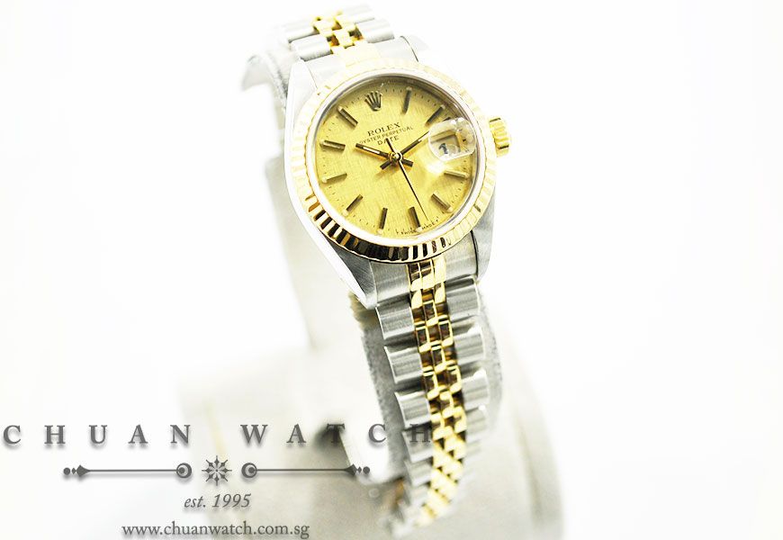 Rolex Ladies DateJust 26mm 69173 Champagne Linen Index - Discontinued - Image 3