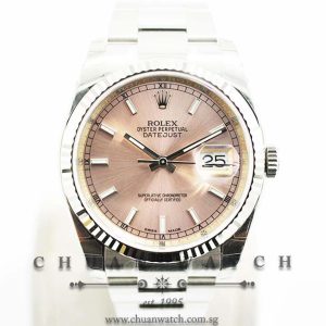 Rolex Gents DateJust 36mm 116234 Pink Sunburst Index