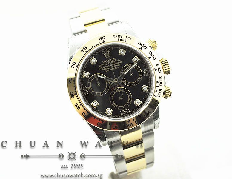 Rolex Cosmograph Daytona Two-Tone 116503 Black Diamonds - Image 3
