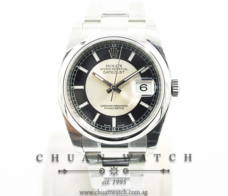 Rolex Gents DateJust 36mm 116200 Silver Tuxedo