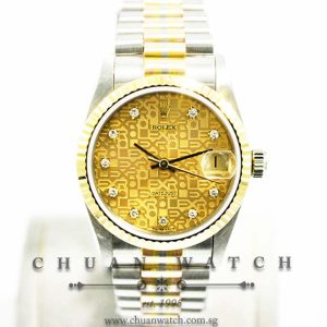 Rolex Boys DateJust President Tridor 31mm 68279B Champagne Jubilee Diamonds - Discontinued