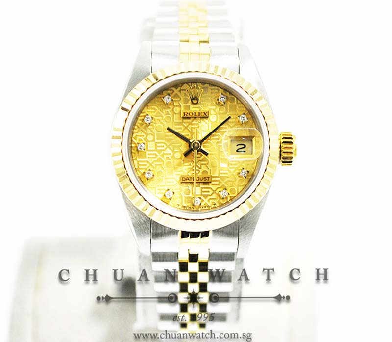 Rolex Ladies DateJust 26mm 69173 Champagne Jubilee Diamonds - Discontinued