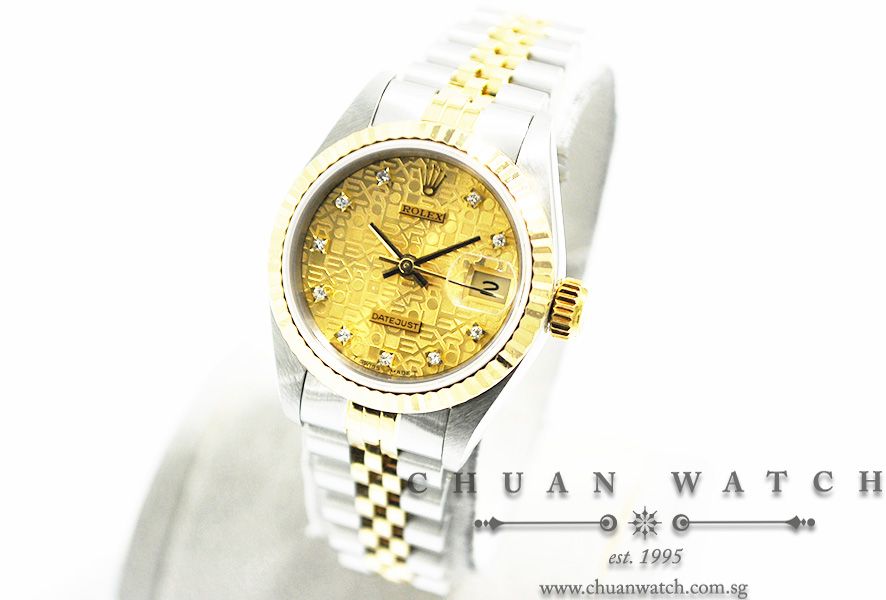 Rolex Ladies DateJust 26mm 69173 Champagne Jubilee Diamonds - Discontinued - Image 2