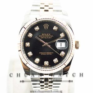 Rolex Gents DateJust 36mm 116231 Black Diamonds - Discontinued Reference