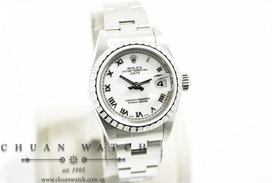 Rolex Ladies Oyster Perpetual Date 26mm 79240 White Roman - Discontinued - Image 3