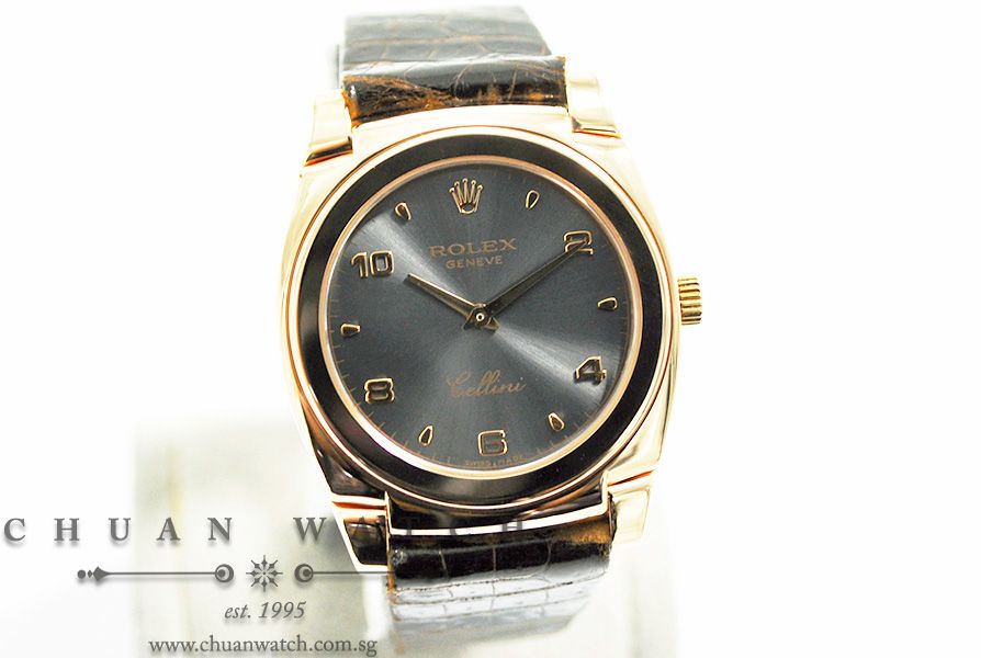 Rolex Gents Cellini Cestello Rose Gold 32mm 5320/5 Grey Sunburst Arabic - Discontinued - Image 3