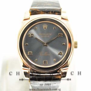 Rolex Gents Cellini Cestello Rose Gold 32mm 5320/5 Grey Sunburst Arabic - Discontinued