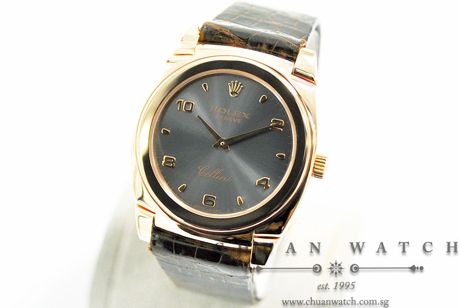 Rolex Gents Cellini Cestello Rose Gold 32mm 5320/5 Grey Sunburst Arabic - Discontinued - Image 2