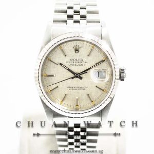 Rolex Gents DateJust 36mm 16234 Silver Linen Index - Discontinued