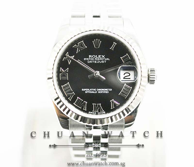 Rolex Boys DateJust 31mm 178274 Black Roman