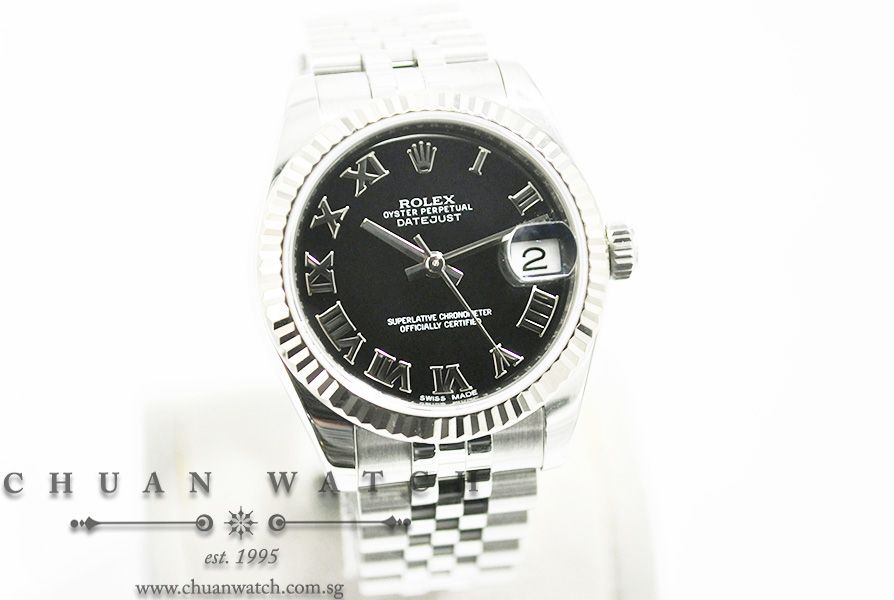 Rolex Boys DateJust 31mm 178274 Black Roman - Image 3