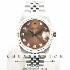 Rolex Boys DateJust 31mm 68274 Pink Sunburst Diamonds - Discontinued